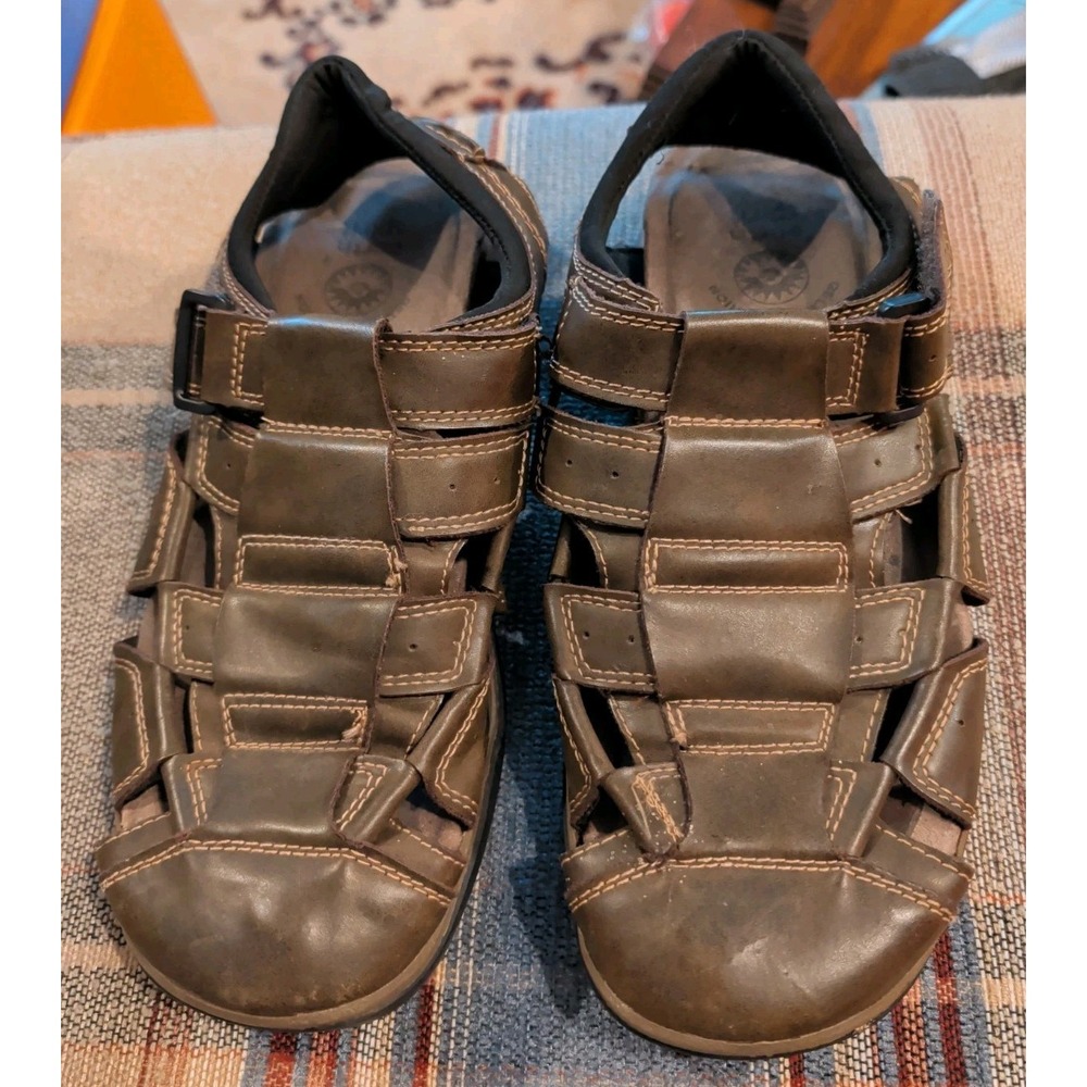 Earth Spirit Shoes Mens Sandals Size 9 Brown Fisherman Adjustable Summer
